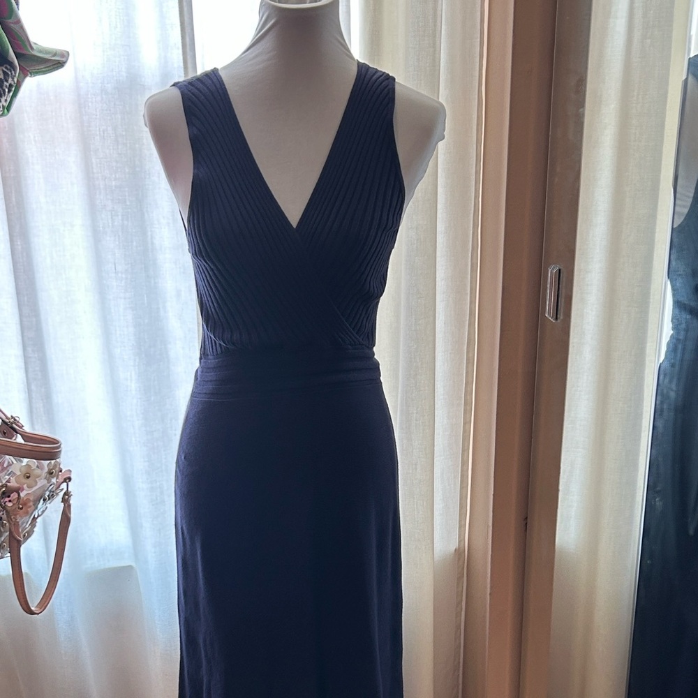 INC Blue Knit Midi Dress